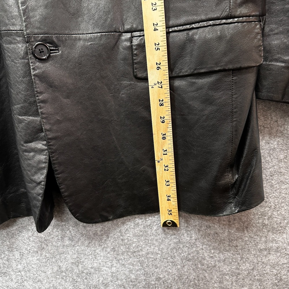 Alfani Leather Jacket Mens Size 48 L Positano Black Sport Coat Blazer Soft - Picture 10 of 12
